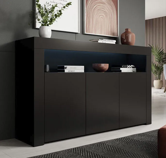 Aparador modelo Aker color negro mate ⟦ʀᴇᴀᴄᴏɴᴅɪᴄɪᴏɴᴀᴅᴏ⟧