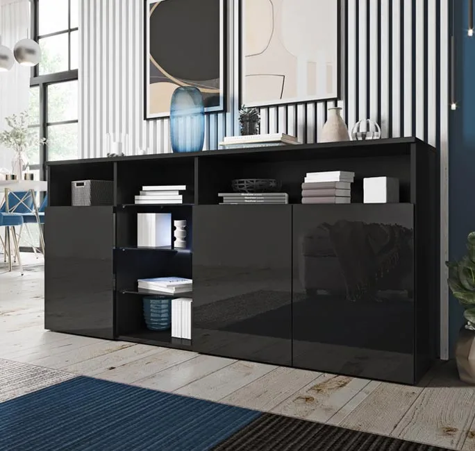 Aparador modelo Clark color negro ⟦ʀᴇᴀᴄᴏɴᴅɪᴄɪᴏɴᴀᴅᴏ⟧