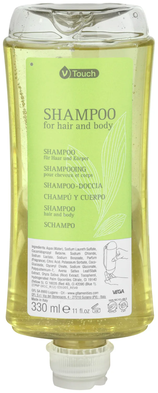 Champú y Gel de ducha para hotel Mineral en formato de dispensador, Con extractos vegetales de alta calidad