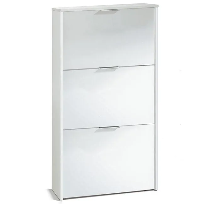 Zapatero 3 puertas abatibles modelo Ondara en color blanco