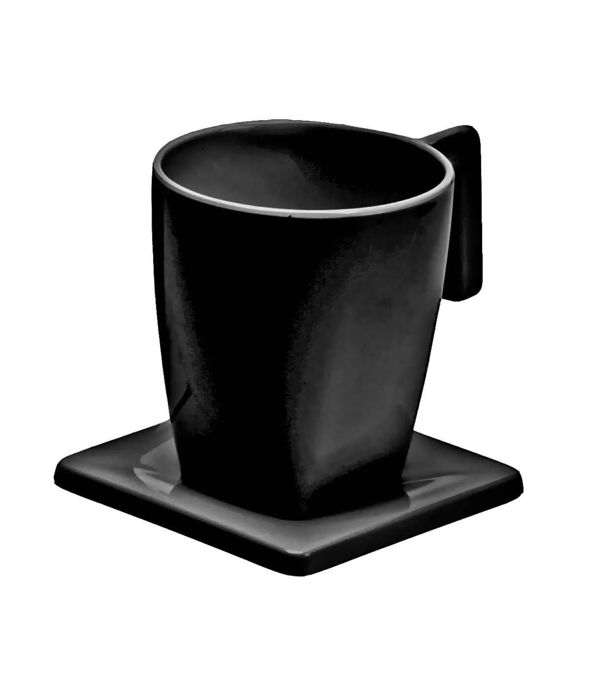 Taza y Plato Maestro 200 ml negro