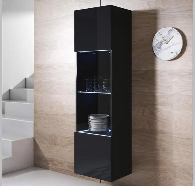 Vitrina colgante modelo Luke V6 (40x165cm) color negro